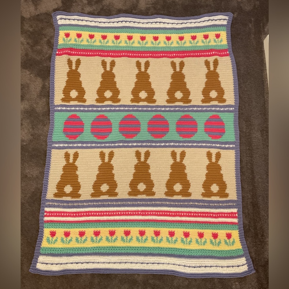 Handmade Crochet Easter Blanket - Picture 5 of 6